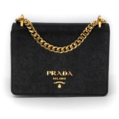 prada saffiano chain shoulder bag